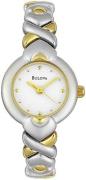 Bulova Dameur 98T23 Hvid/Gul guldtonet stål Ø20 mm