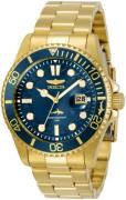 Invicta Herreur 30024 Pro Diver Blå/Gul guldtonet stål Ø43 mm
