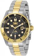 Invicta Herreur 30944 Sort/Gul guldtonet stål Ø43 mm
