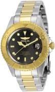 Invicta Herreur 29941 Pro Diver Sort/Gul guldtonet stål Ø37.5 mm