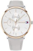 Tommy Hilfiger Dameur 1781946 Sølvfarvet/Læder Ø40 mm