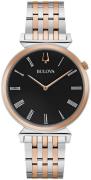 Bulova Herreur 98A234 Classic Sort/Rosaguldtonet stål Ø38 mm