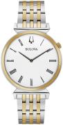 Bulova Herreur 98A233 Classic Hvid/Gul guldtonet stål Ø38 mm