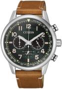 Citizen Herreur CA4420-21X Grøn/Læder Ø43 mm