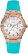 Guess Dameur W0564L3 Sporty Sølvfarvet/Gummi Ø36 mm