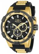 Invicta Herreur 23693 Aviator Sort/Gul guldtonet stål Ø51.5 mm