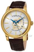 Stührling Original Herreur 787.03 Symphony Sølvfarvet/Læder Ø42 mm