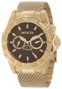 Invicta Herreur 10599 Pro Diver Brun/Gul guldtonet stål Ø44 mm