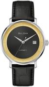 Bulova Herreur 96B406 Rat Pack Sort/Læder Ø40 mm
