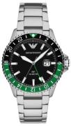 Emporio Armani Herreur AR11589 World Explorer Sort/Stål Ø42 mm