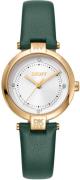 DKNY Dameur DK1L043L0025 Essential Mini Sølvfarvet/Læder Ø28 mm