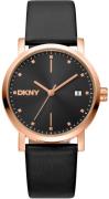 DKNY Dameur DK1L036L0035 Soho Midi Sort/Læder Ø34 mm