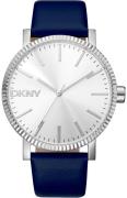 DKNY Dameur DK1L034L0015 Soho Maxi Sølvfarvet/Læder Ø40 mm