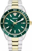 Versace Herreur VEYCA0524 Greca Grøn/Gul guldtonet stål Ø43 mm