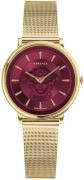 Versace Dameur VE8102419 V Circle Rød/Gul guldtonet stål Ø38 mm