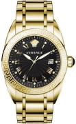 Versace Herreur VFE160017 Sort/Gul guldtonet stål Ø42 mm