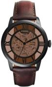 Fossil Herreur ME3098 Townsman Skeletskåret/Læder Ø44 mm