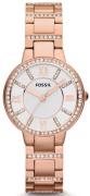 Fossil Dameur ES3284 Virginia Sølvfarvet/Rosaguldtonet stål Ø30 mm