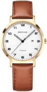 Bering Dameur 18634-534 Classic Hvid/Læder Ø34 mm