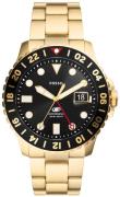 Fossil Herreur FS5990 Blue Sort/Guldtonet stål Ø46 mm