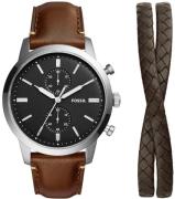 Fossil Herreur FS5967SET Townsman Sort/Læder Ø44 mm