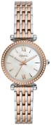 Fossil Dameur ES4649 Carlie Mini Hvid/Rosaguldtonet stål Ø28 mm