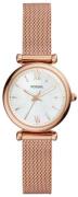 Fossil Dameur ES4433 Carlie Mini Hvid/Rosaguldtonet stål Ø28 mm