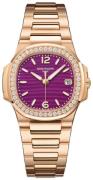 Patek Philippe Dameur 7010/1R-013 Nautilus Lilla/18 karat rosa guld