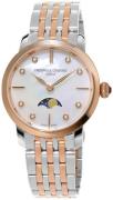 Frederique Constant Dameur FC-206MPWD1S2B Slimline Hvid/Rosaguldtonet