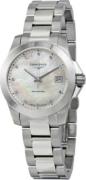 Longines Dameur L3.377.4.87.6 Conquest Ladies Hvid/Stål Ø34 mm