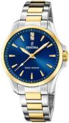 Festina Dameur F20655-4 Petite Blå/Gul guldtonet stål Ø34 mm