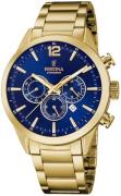 Festina Herreur F20633-2 Timeless Blå/Gul guldtonet stål Ø43.5 mm