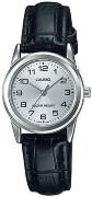 Casio Dameur LTP-V001L-7BUDF Classic Sølvfarvet/Læder Ø25 mm