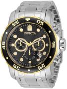 Invicta Herreur 33999 Pro Diver Sort/Stål Ø48 mm