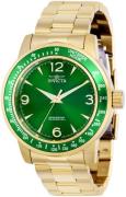 Invicta Herreur 38532 Specialty Grøn/Gul guldtonet stål Ø45 mm
