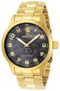 Invicta Herreur 23826 Sea Sort/Gul guldtonet stål Ø44 mm