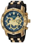 Invicta Herreur 23425 Pro Diver Grøn/Gul guldtonet stål Ø50 mm