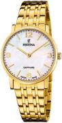 Festina Dameur F20048-2 Swiss Made Hvid/Gul guldtonet stål Ø29.3 mm