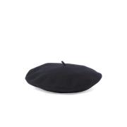 Sort Uldstrik Unisex Basker Hat