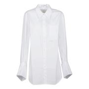 Hvid Oversize Manchet Skjorte