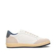 Håndlavet Læder Sneaker - WHITE / NAVY