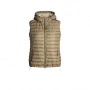 Khaki Vest med Feminin Baglomme - Raffineret Sporty Stil