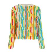 Multicolor hæklet sweater