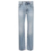 Lysblå Straight-Leg Jeans