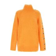 Orange mohair blander overdimensioneret sweater