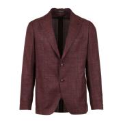 Bordeaux Windowpane Oversized Blazer