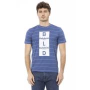 Trend Blå Bomuld T-Shirt, Kortærmet, Frontprint
