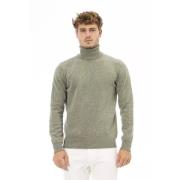 Grøn Uld Turtleneck Sweater