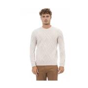 Beige Merino Wool Crewneck Sweater
