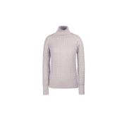 Delikat Cashmere Sweater med Bred Høj Hals